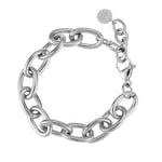 Oval Chunky Chain Bracelet, STEEL