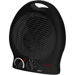 Armo® Fan Heater 2KW Upright Portable Fan Heater Bedroom Home Office Heating Heater With Thermostat (Black)