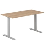 Fast skrivbord, grått stativ, urban oak 180x70