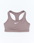 NIKE W SWOOSH MEDIUM SUPPORT PADDED SPORTS BRA MINK BROWN/WHITE Dam MINK BROWN/WHITE