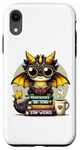 Coque pour iPhone XR Des livres à lire avec un petit dragon drôle, soyez gentil, restez un amateur de livres étrange