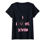Womens I Love Jovan I Heart Jovan fun Jovan gift V-Neck T-Shirt
