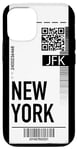 iPhone 12/12 Pro New York Air Flight Ticket Phone Case Boarding Pass City Case
