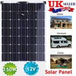 150W Solar Panel 12 Volt Trickle Battery Charger For Caravan Car Van Boat Kit UK