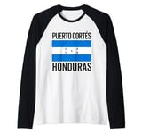 Puerto Cortes Honduras Flag Catracho Hondurans Bandera Raglan Baseball Tee