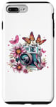 Coque pour iPhone 7 Plus/8 Plus Appareil photo coloré avec fleurs I Appareil photo