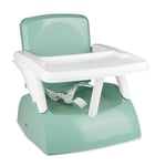 Thermobaby - Rehausseur de Chaise 2 en 1 GUSTO - Évolutif en Petit Fauteuil - Enfant 6 à 36 mois Jusqu’à 15 kg - Harnais 3 Points - Tablette Amovible - Pliable - Vert Sauge - Fabriqué en France