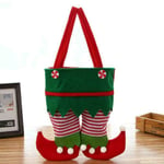 Santa Elf Pants Christmas Candy Bags Wine Stocking Bag Bottle B Green