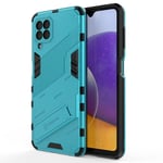Liner Case for Samsung Galaxy M22 / Samsung Galaxy A22 4G, Ultra-thin Protective Silicone TPU Shockproof Hybrid Hard PC Back Cover for Samsung Galaxy M22, with Foldable Hidden Form Bracket - Blue