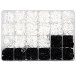 TOAOB 150 Sets Plastic Black and White T8 Snap Button Fasteners Press Studs 14mm for DIY Clothes