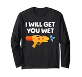 Funny Water Gun Inappropriate Adult Humor Summer Long Sleeve T-Shirt