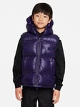 Boys, Nike Older Unisex High Fill Synthetic Insulated Gilet - Purple, Purple, Size Xl=13-15 Years