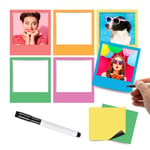 The Magnet Shop Magnetic InstaSnap Photo Frames - Create Classic Style Fridge Magnet Displays of Your Precious Memories! Free Mini Magnetic Post-Notes and Dry Wipe Pen (Multi-Coloured, 90mmx100mm)