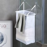 LXB 13L Slim Laundry Hamper with Handles Thin Laundry Bin Collapsible Dirty Clothes Basket Narrow Laundry Bag, Portable Wall Hanging Laundry Basket, Foldable Dirty Hamper for Clothes Toys