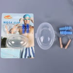 Swimming Nose Clip Ear Earplugs Silicone Swim Dive Supplies Dark Blue