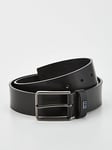 Jack & Jones Leather Belt - Black, Black, Size 80, Men