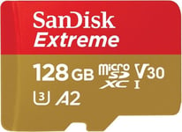 SanDisk 128GB Extreme microSDXC card + SD adapter + RescuePRO Deluxe, 