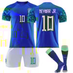 Neymar Jr #10 Brasiliens landslagsfotbollskläder Fotbollströja Träningströja kostym 22/23 Kids 18(100-110cm)