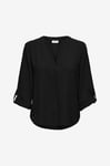 JDY - Blus jdyDivya 7/8 Dobby V-neck Top Wvn - Svart