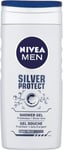 NIVEA MEN Silver Protect Shower Gel Pack of 6 (6 X 250Ml), Anti-Bacterial Body W