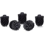 Toalettborsthuvud i 5-pack, lösa toalettborstar 9,5 mm gänga, ersättningsborsthuvud diameter 9 x 7 cm black