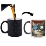 MEGAUK Custom Photo Heat Colour Changing Coffee Mug Personalised Magic DIY Tea Cups Ceramic Cup Xmas Birthday Gift (A-Black+1 Image)