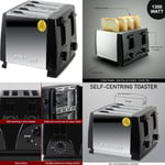 Toaster 4 Slice toaster BT410 steeliness steel housing black 1300W...