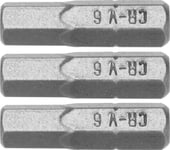 Dedra Hex Skruvmejsel Bits H6x25mm, 3St Blister (18A04h60-03)