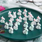 Paket med 20 Mini Kanin Bulk Kanin Bomull Miniatyrfigurer Harts