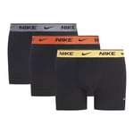 Nike Caleçon Trunk Hommes (Lot de 3) Blender Unisex-Adult, Noir-Gris-Orange-Jaune, M