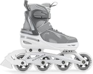 Blackwheels Inline Skates Flex Pro Roller Skates for Men and Women, Adjustable Roller Skates, Size 5-7, Grey