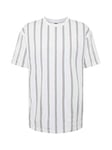 Urban Classics Men's Heavy Oversized AOP Stripe Tee T-Shirt, White (White/Navy 01289), Small