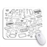 Gaming Mouse Pad Hand Baking Stuff Confectionery Equipment White Doodle Bakery Cupcake Nonslip Rubber Backing Computer Mousepad for Notebooks Mouse Mats