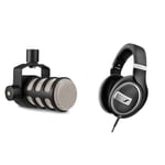 RØDE PodMic Broadcast-quality Dynamic Microphone with Integrated Swing Mount for Podcasting, Streaming, Gaming, and Voice Recording,Black,XLR & Sennheiser HD 599 Special Edition, Open Back Headphone