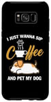 Coque pour Galaxy S8+ Jack Russell Terrier I Just Wanna Sip Coffee Pet My Dog