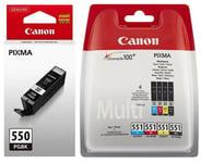 Genuine Canon PGI550 Multipack Ink jet Print Cartridges PGI-550BK, CLI-551BK/C/M