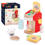 Battat Education BE3720Z Mini Barista's Playset Coffee Maker & Accessories – Pretend Play Kitchen Toys – 2 Years +, Wood