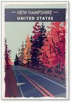 New Hampshire Retro Travel Illustration Fridge Magnet