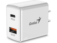 Genius Maitinimo Šaltinis / 20W Nätverksadapter, 2-Port, Usb-C, Usb-A, Pd-20Ac