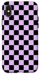 iPhone X/XS Black Purple Classic Checkered Pattern Checker Checkerboard Case