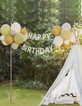 Grattis på födelsedagen banner med ballonger - Let's Go Wild!