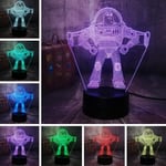 Night Light Toy Story Buzz Lightyear 3D Led Night Light Desk Lamp RGB 7 Color Boys Kids Boy Toys Home Decor Baby Christmas Birthday Gift