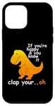 Coque pour iPhone 12 mini Heureux et tu le sais - Jeu de mots drôle de dinosaure T-Rex