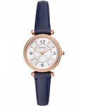 Fossil Carlie WoMens Blue Watch ES5295 Leather (archived) - One Size