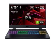 Acer Nitro 5 AN515-58-992L Ordinateur Portable Gaming 15,6'' Full HD IPS 144 Hz, PC Portable Gamer (Intel Core i9-12900H, NVIDIA GeForce RTX 4060, RAM 16 Go, 1024 Go SSD) - PC Gaming Noir