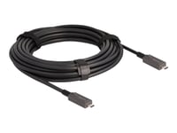 Delock - Usb-Kabel - 24 Pin Usb-C (Hane) Till 24 Pin Usb-C (Hane) - Usb 3.2 Gen 2 / Displayport 1.4 - 20 V - 3 A - 10 M - Active Optical Cable (Aoc), Usb Power Delivery (60W), 4K144 Hz (3840 X 2160) Stöd - Svart