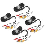 4Pcs BNC Video Power Cable CCTV Wire Cord Security System Accessories(10m ) BGS