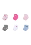 NIKE SWOOSHFETTI 6PK ANKLE SOCKS Multicolour Socks, A9Y, 6-12 Months