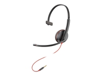 Poly Blackwire 3215 - Blackwire 3200 Series - headset - på örat - kabelansluten - aktiv brusradering - 3,5 mm kontakt, USB-C - svart - Certifierad för Skype for Buisness, Avaya-certifierad, Cisco Jabber-certifierad, UC-certifierad