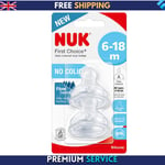 NUK First Choice+ Teats for Baby Bottles | 6-18 Months | Flow Control | Vent | |